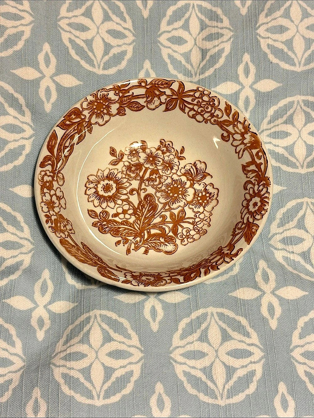 Vintage Broadhurst Richmond Brown Floral Ironstone Bowl England